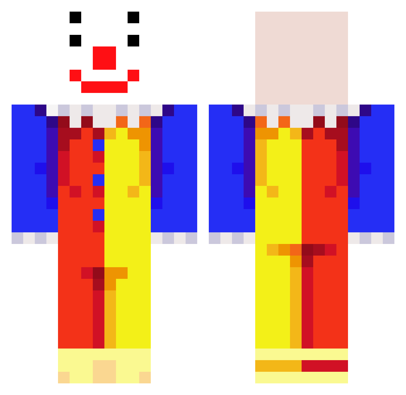 BonBao_Fake Minecraft skin, front and back view