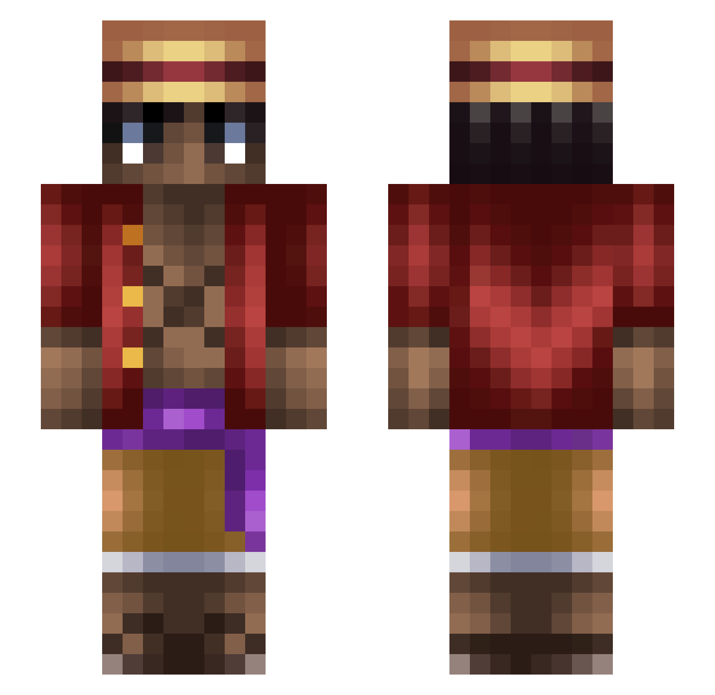 SoRiiim Minecraft skin, front and back view