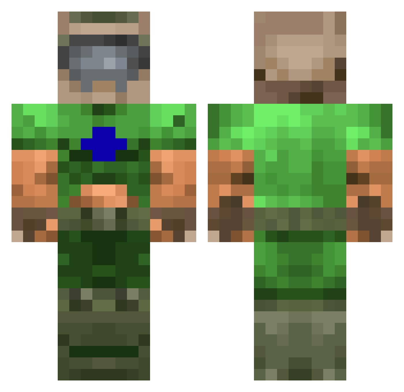 Obzen18 Minecraft skin, front and back view