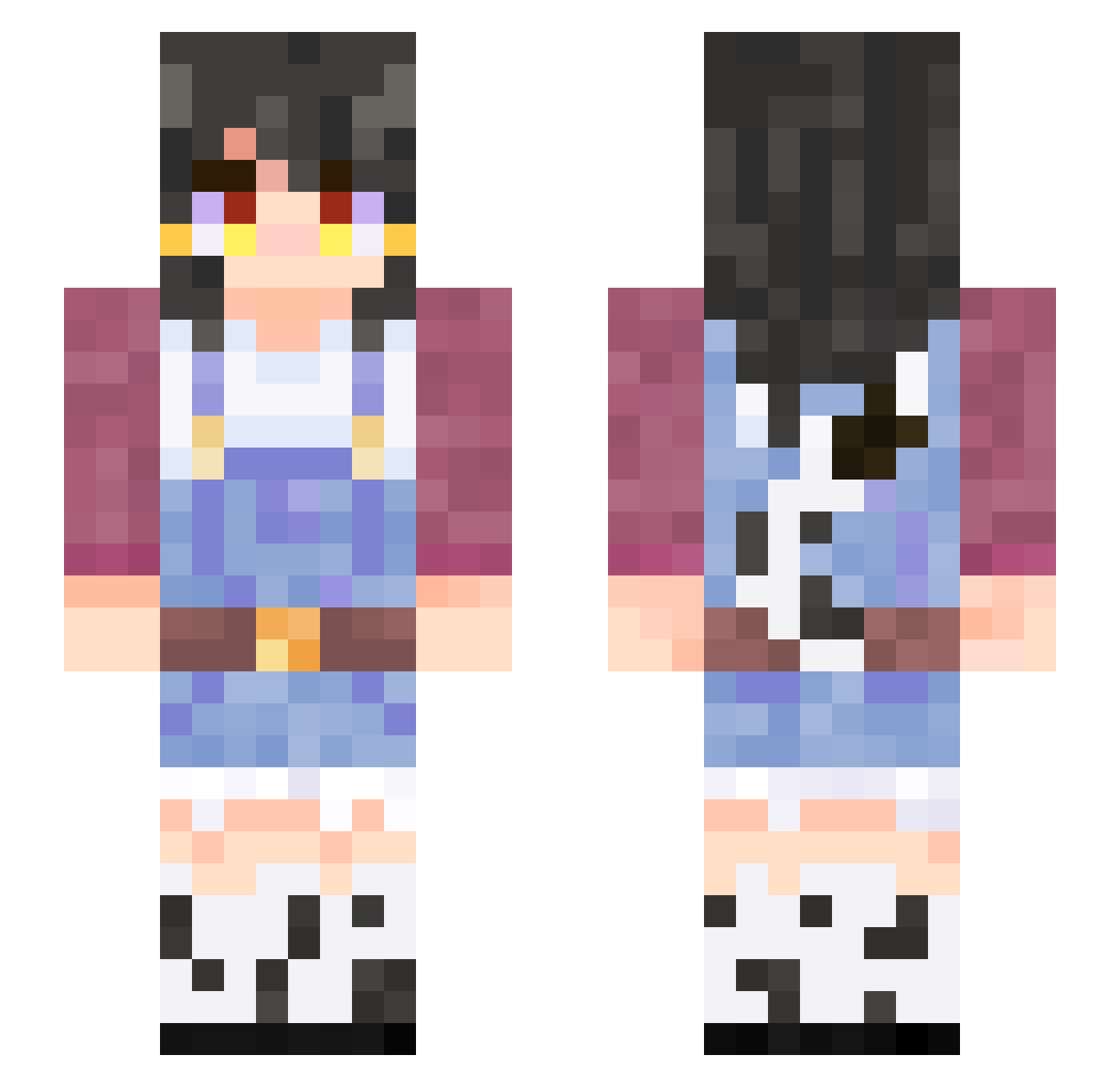 AgenteDArt Minecraft skin, front and back view