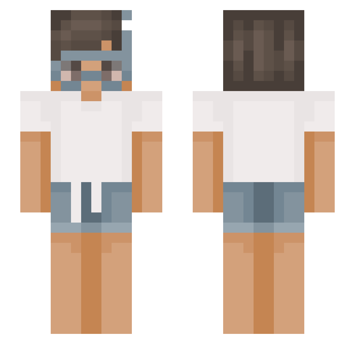 jemmie Minecraft skin, front and back view