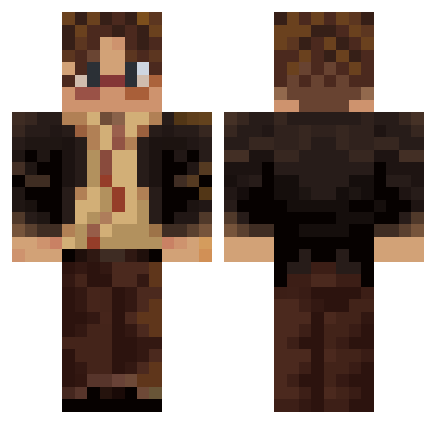 Jeck_Sanguine Minecraft skin, front and back view