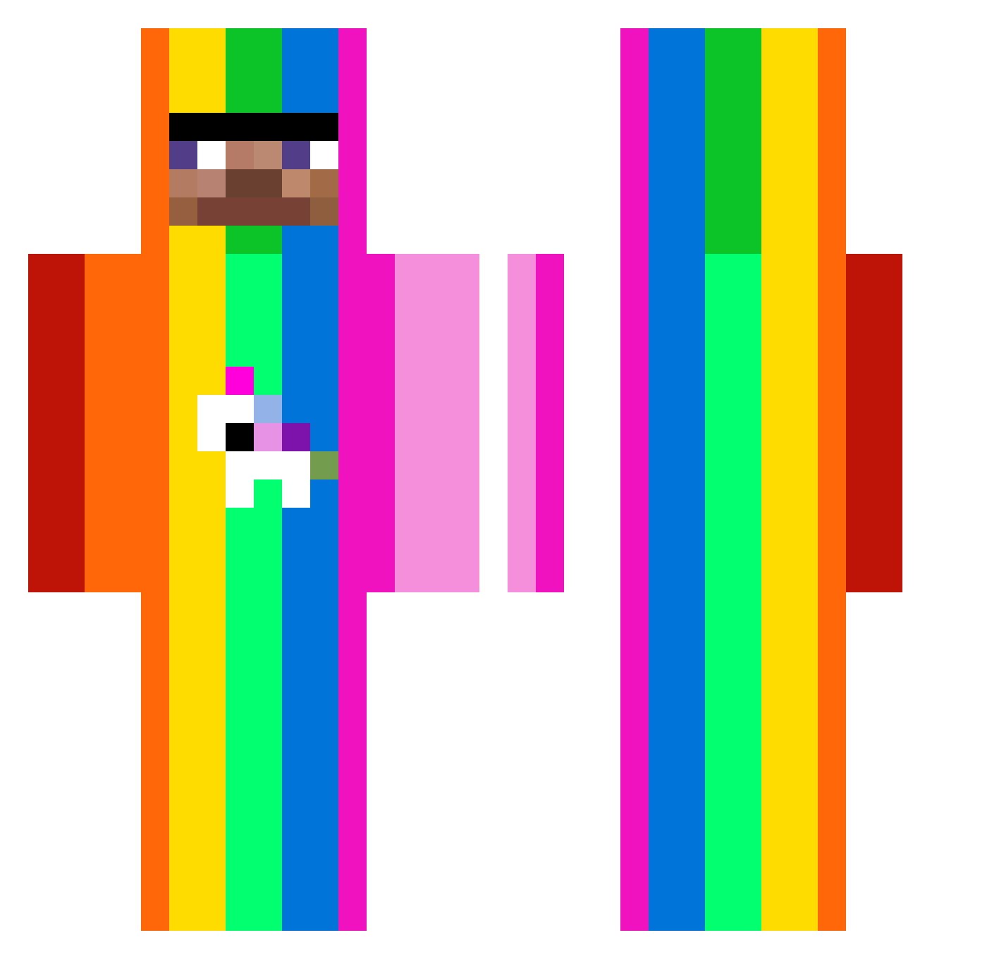 telefoba Minecraft skin, front and back view