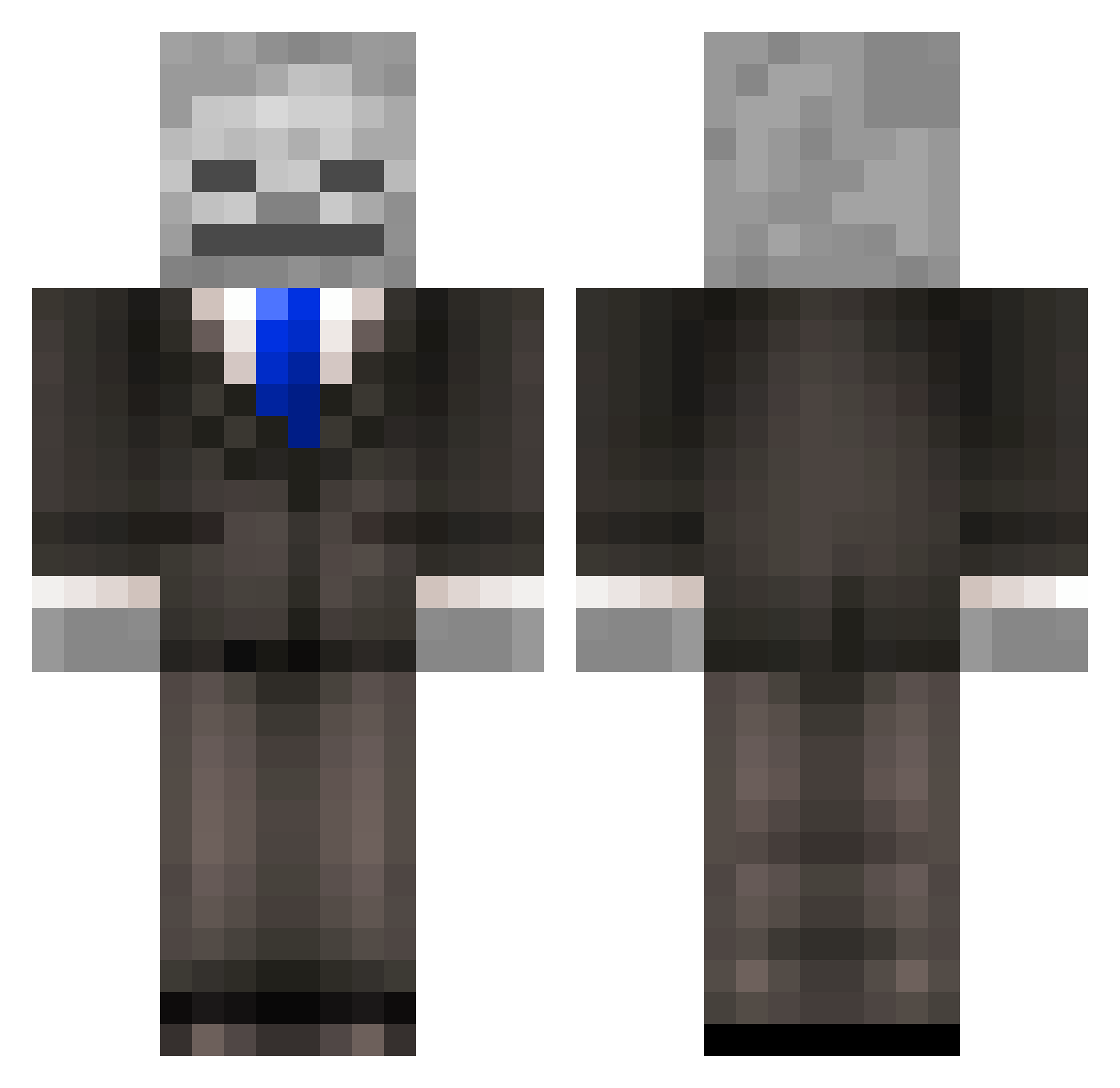 RishHD Minecraft skin, front and back view