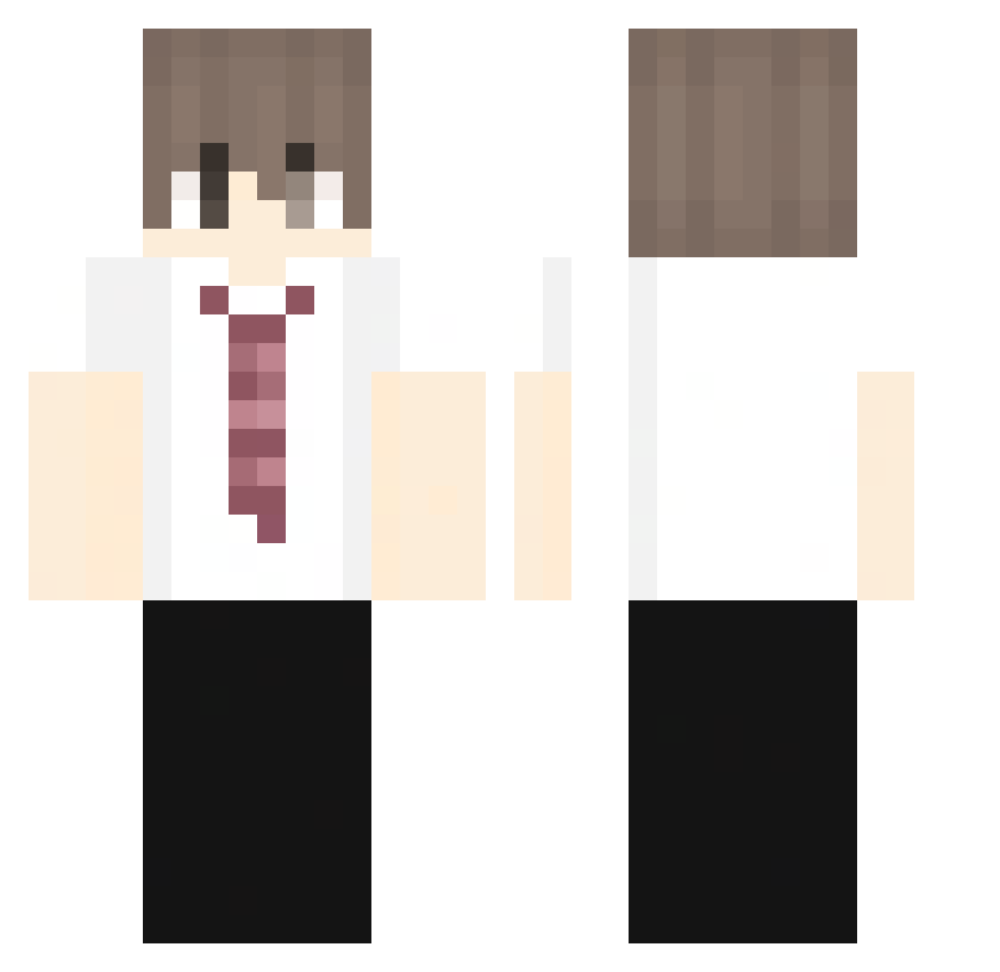 Laccsu Minecraft skin, front and back view
