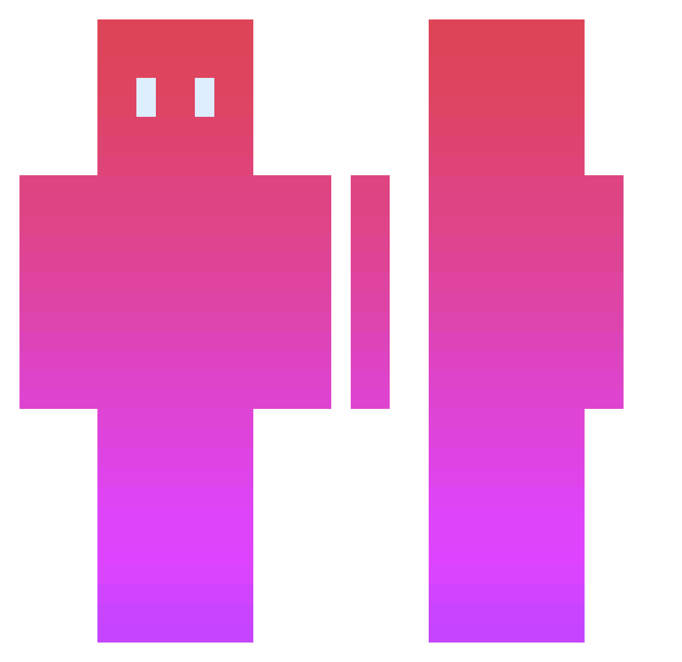 PositiveThinking Minecraft skin, front and back view