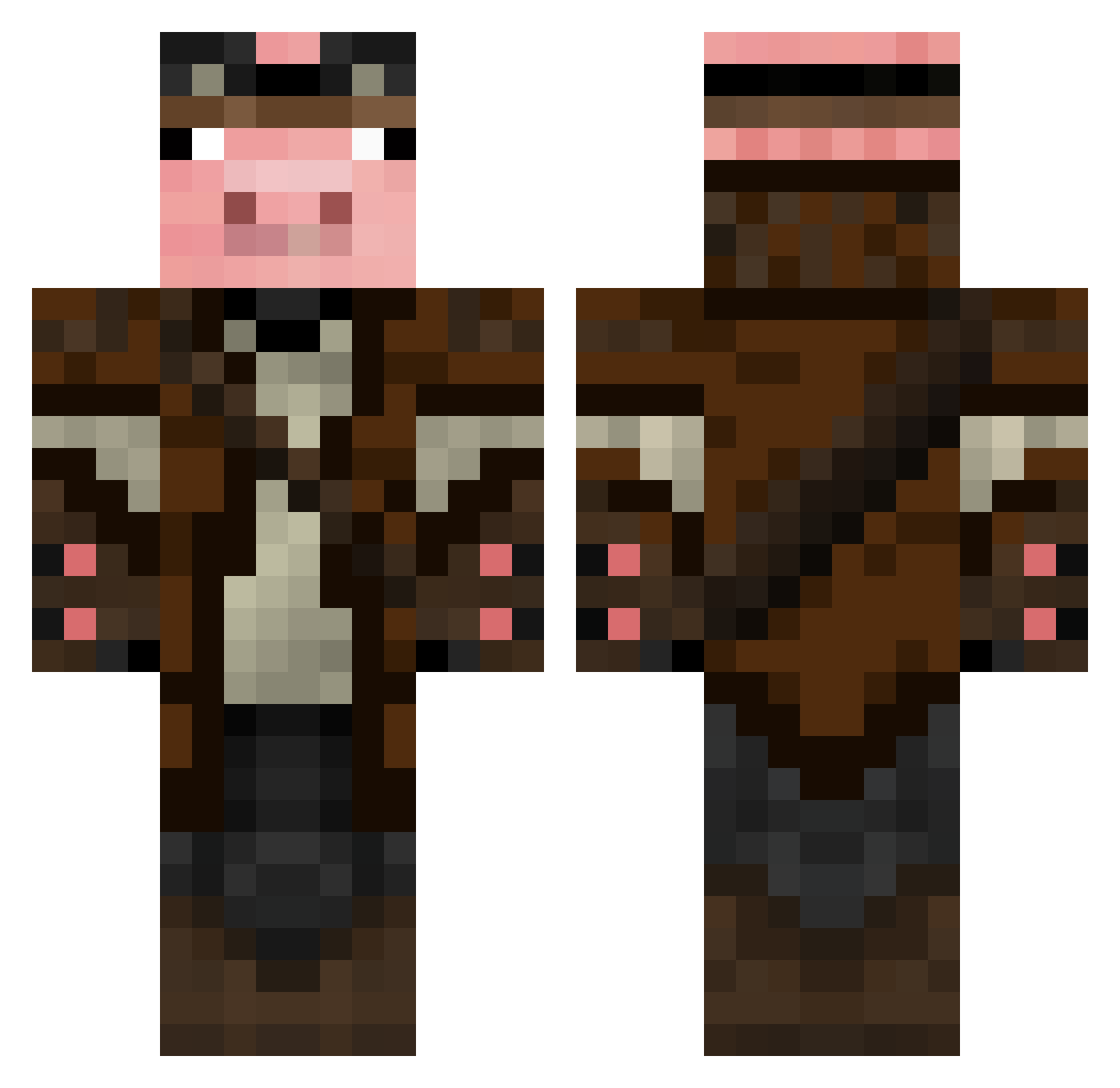 MrLaloO Minecraft skin, front and back view