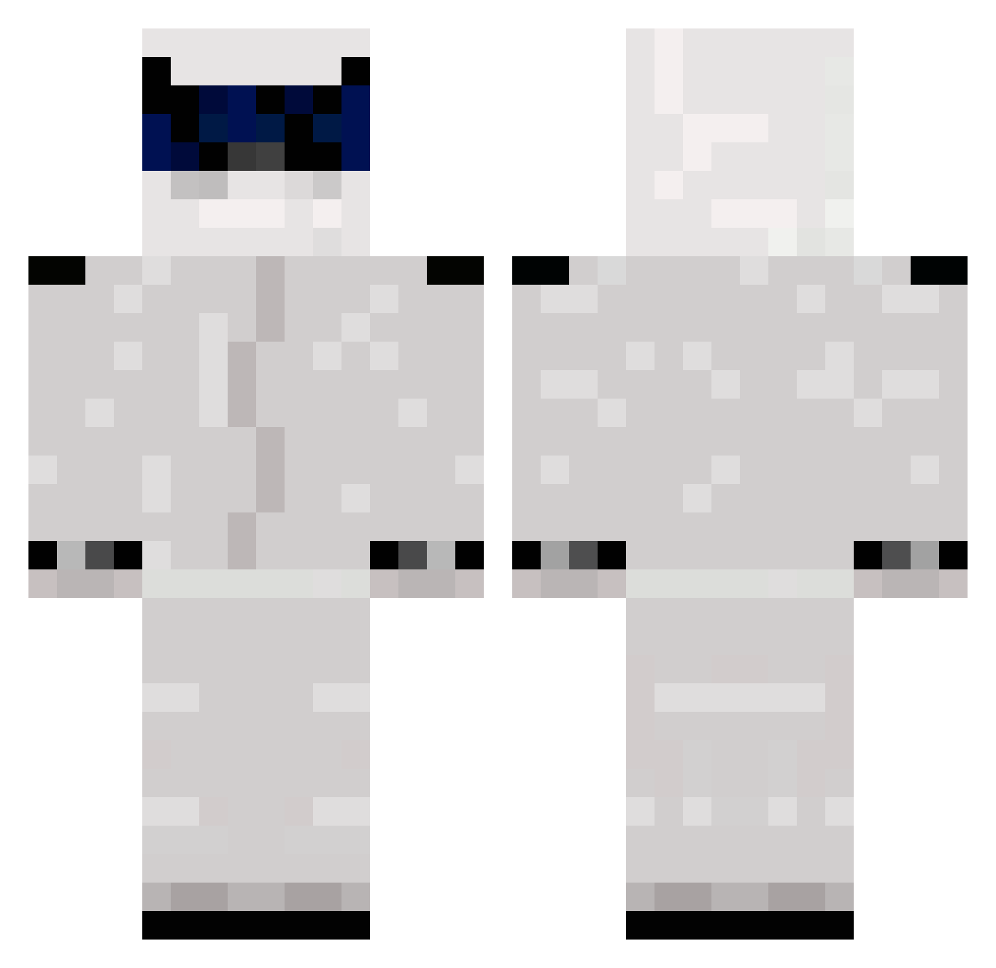 tonner Minecraft skin, front and back view