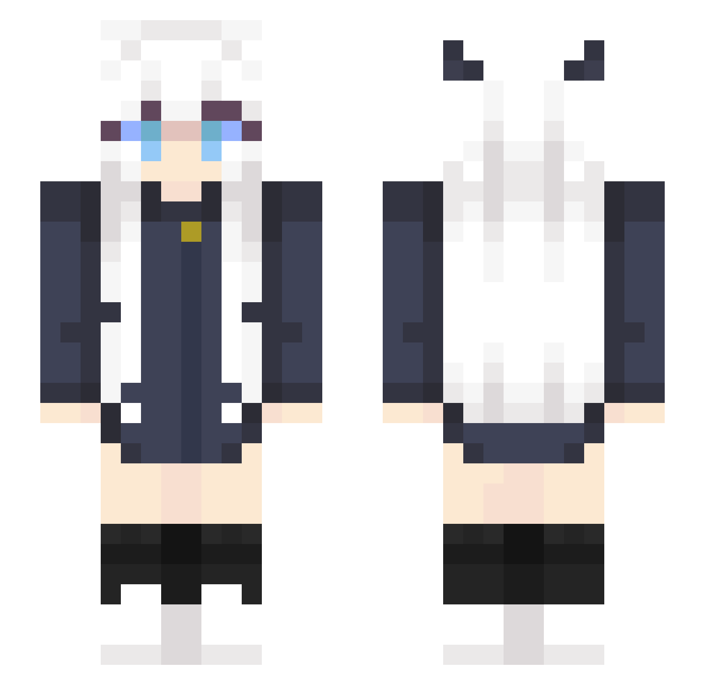 Alelovn Minecraft skin, front and back view