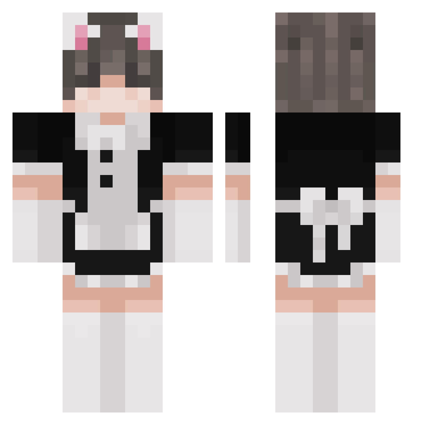 CooKieMP3 Minecraft skin, front and back view