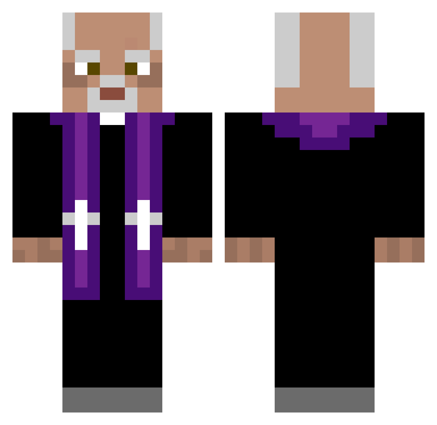 swam Minecraft skin, front and back view