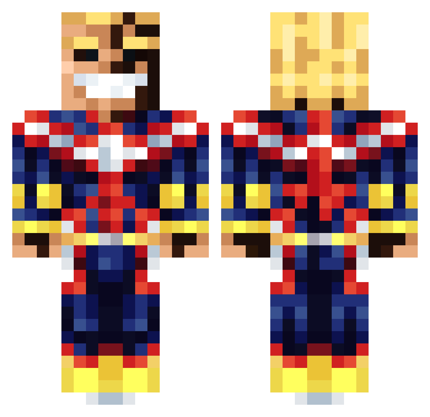 CRQJR Minecraft skin, front and back view