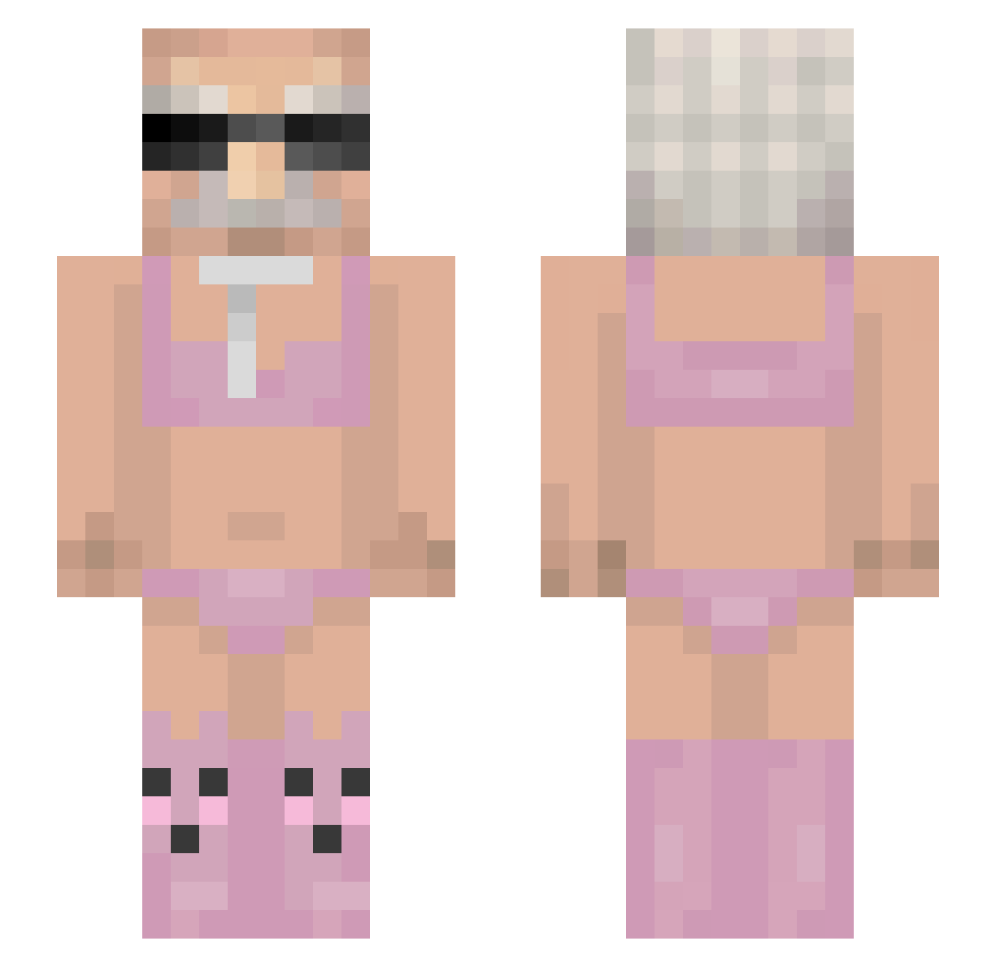 superbity Minecraft skin, front and back view