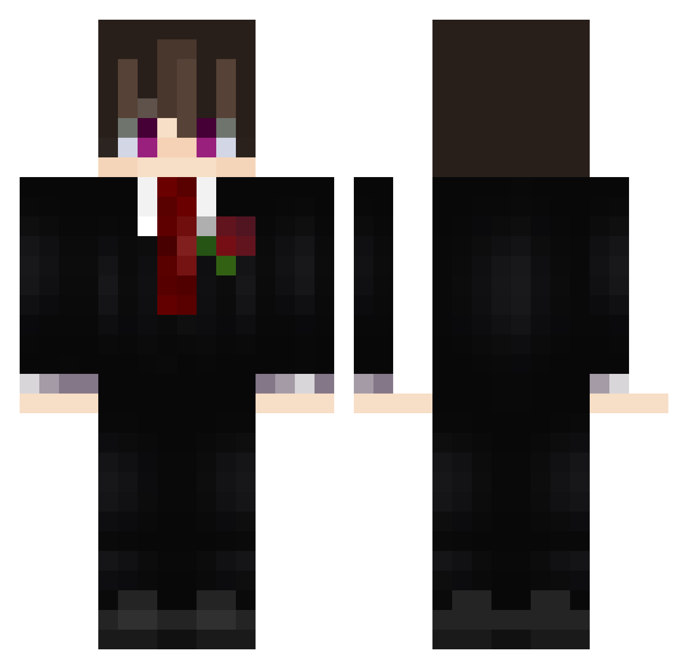 Ryukn Minecraft skin, front and back view