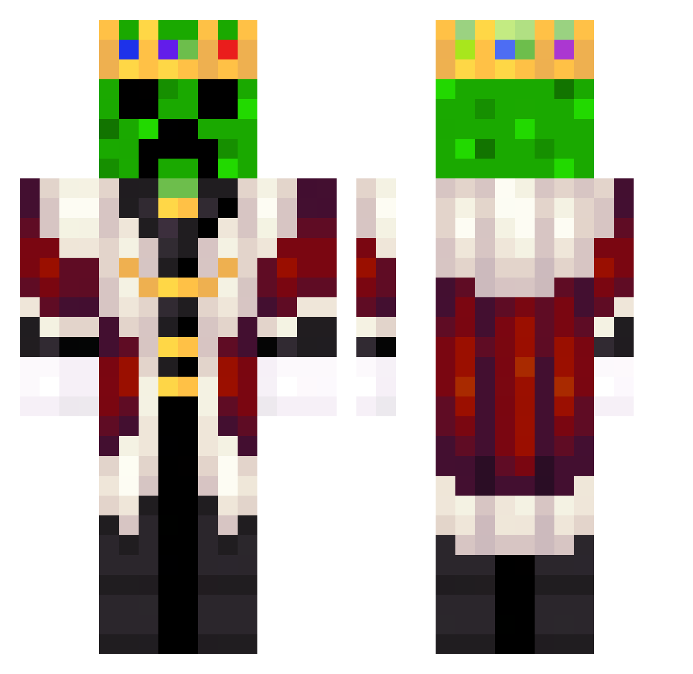 Sgamerguy Minecraft skin, front and back view