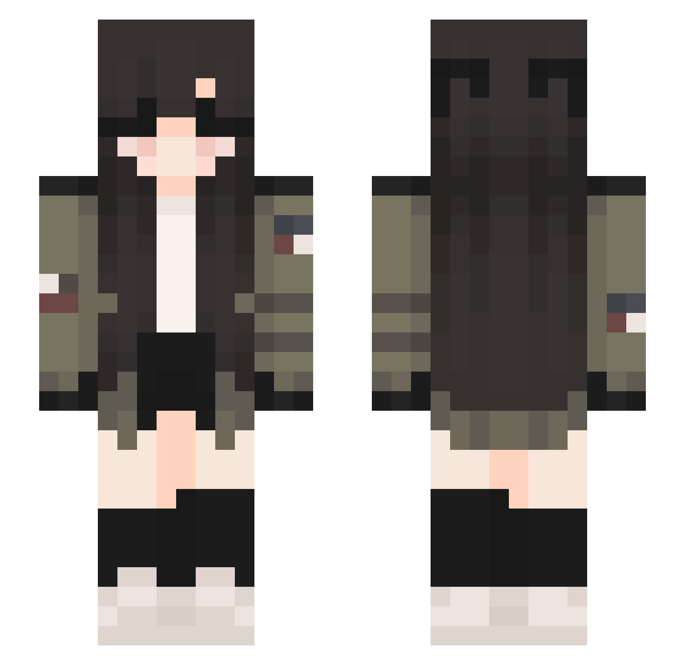 zombiekillersp Minecraft skin, front and back view