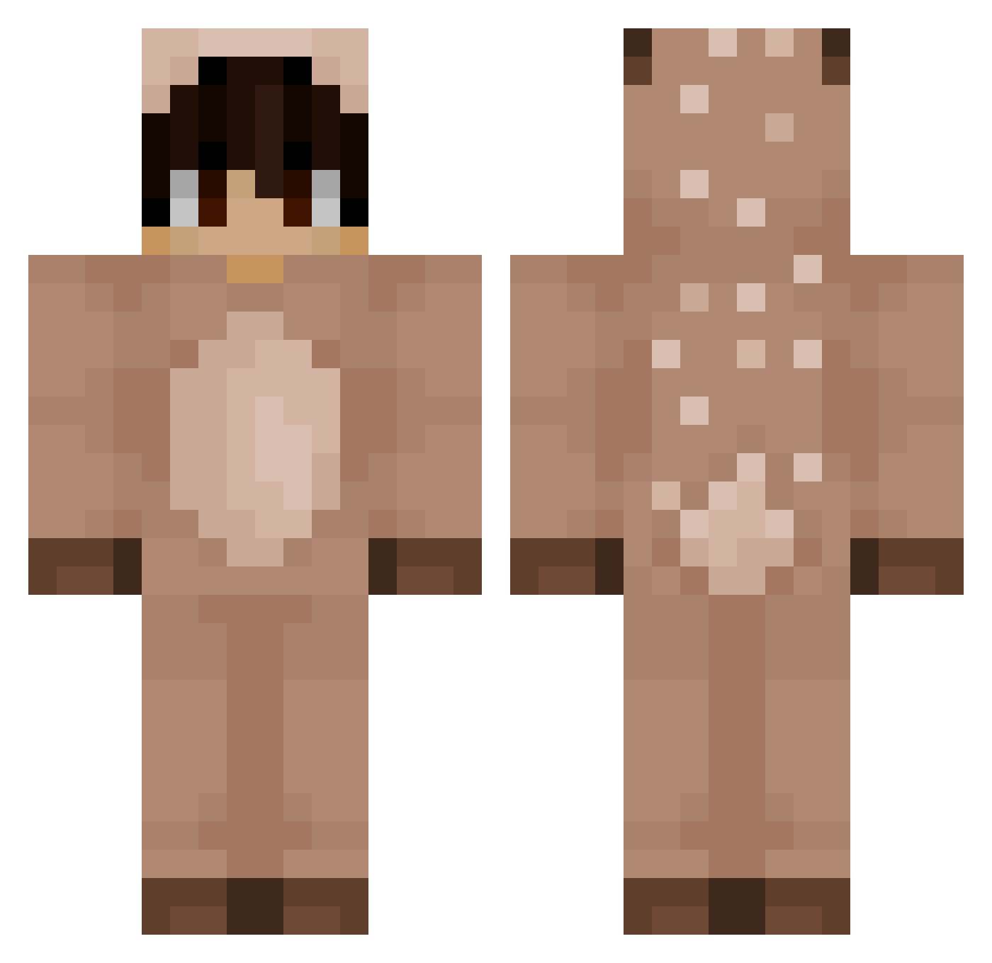 Shupli Minecraft skin, front and back view