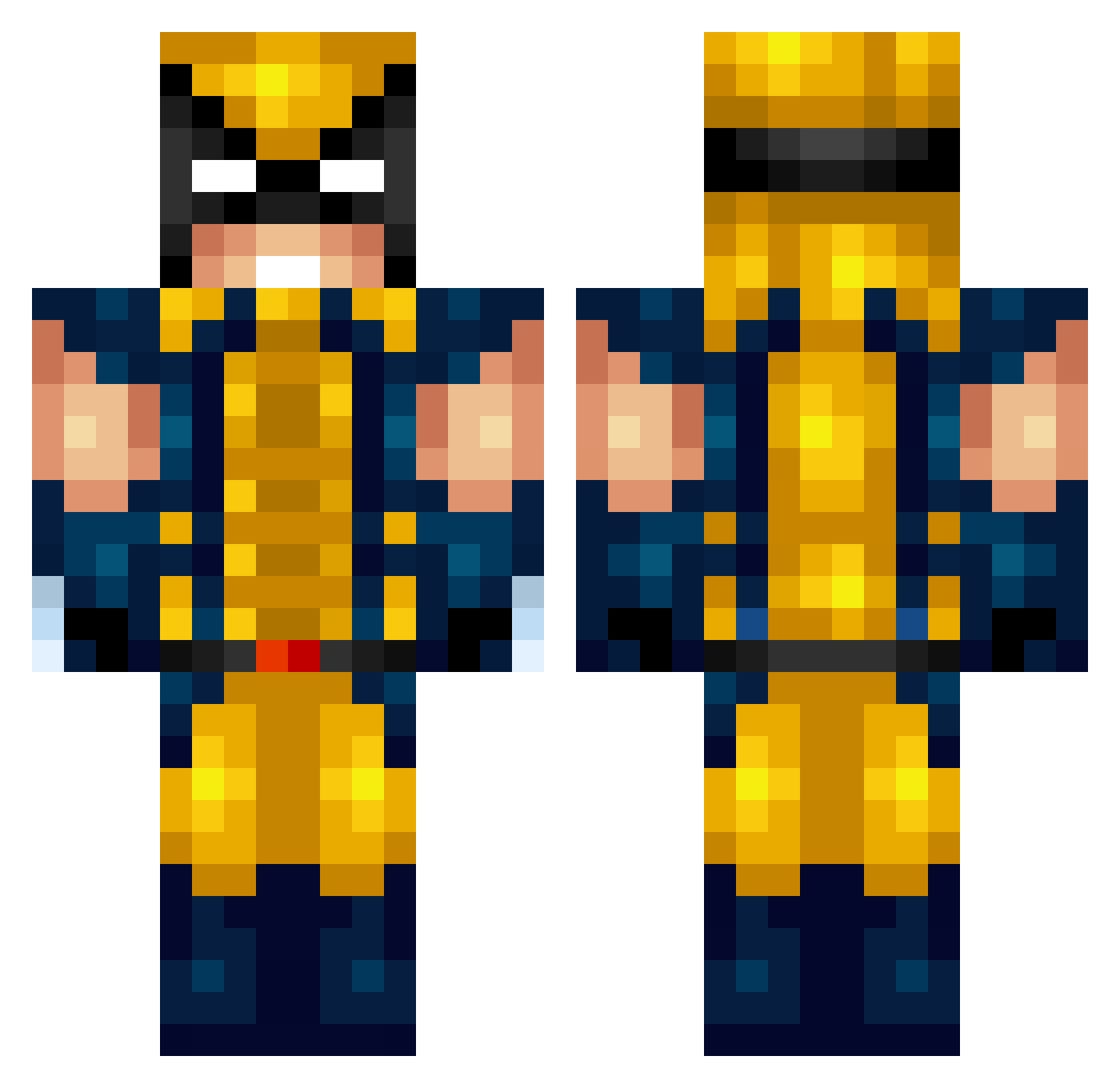 KiaraNina Minecraft skin, front and back view