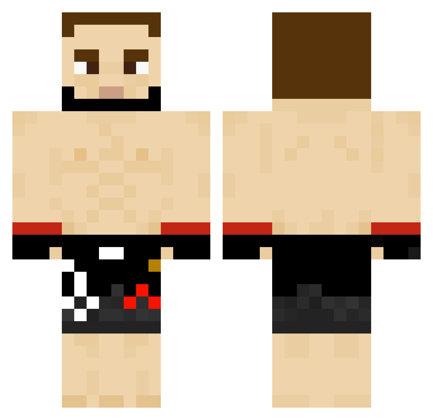 Zycxify Minecraft skin, front and back view
