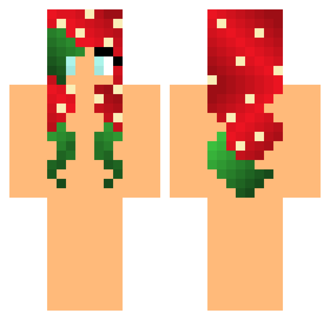 Jen Minecraft skin, front and back view