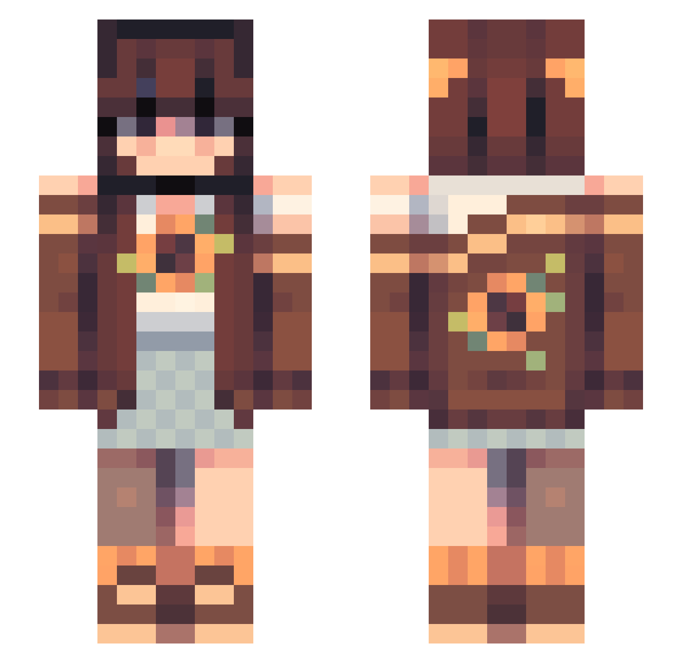 Orrikan Minecraft skin, front and back view