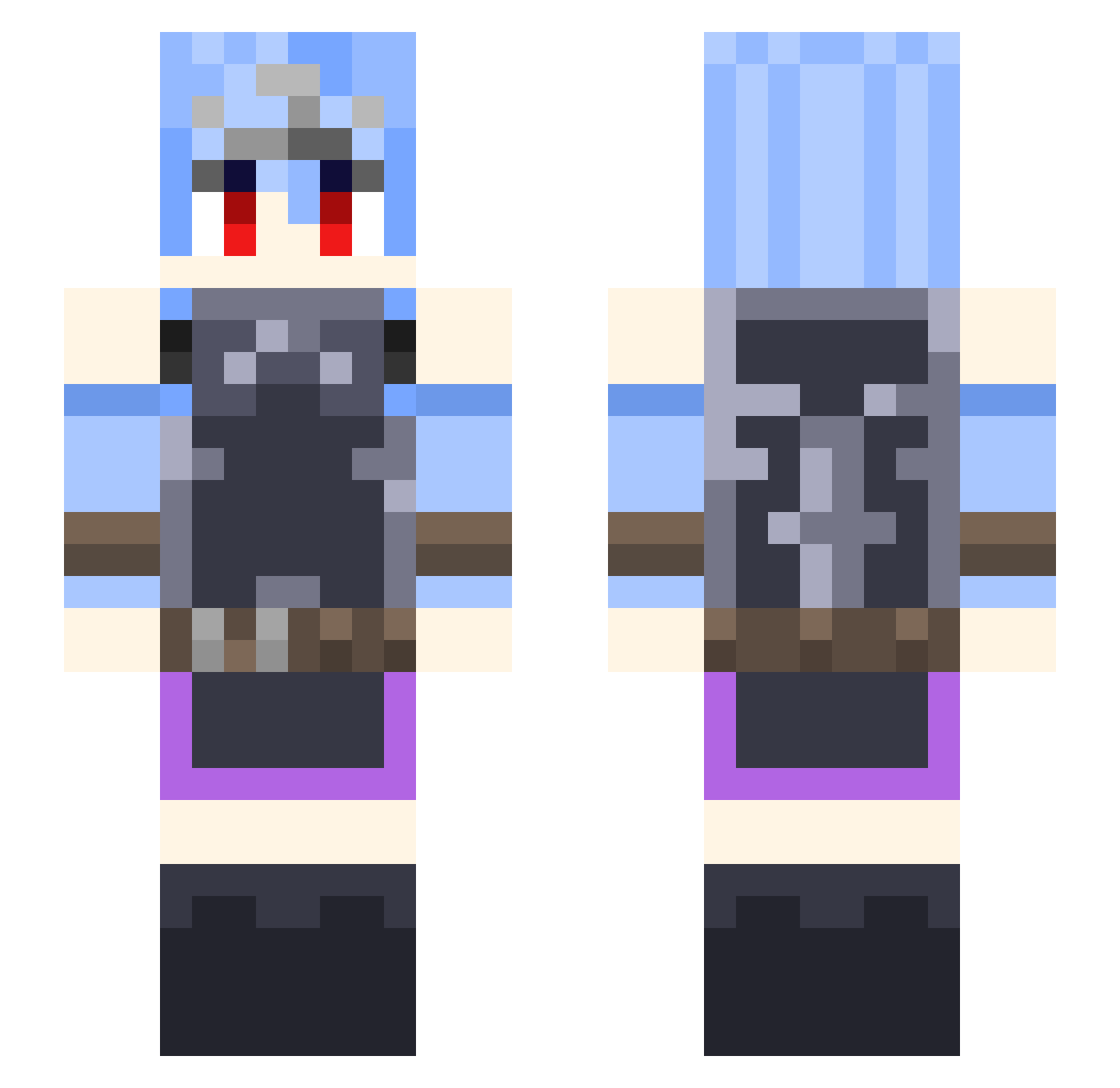 SineTangent Minecraft skin, front and back view