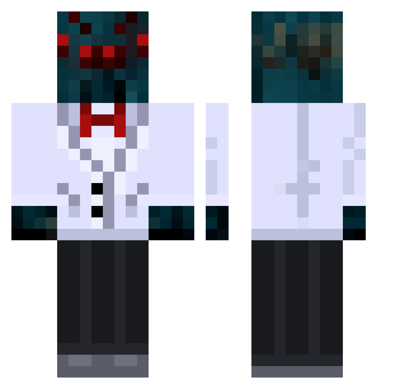 Frxnker Minecraft skin, front and back view