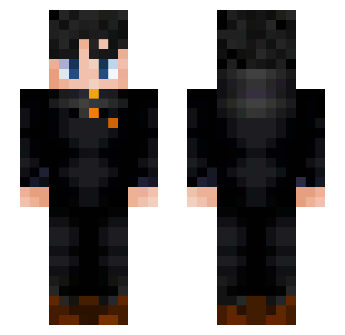 Deemou Minecraft skin, front and back view