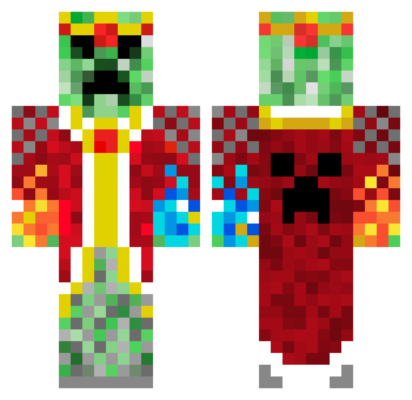 TrexNexus Minecraft skin, front and back view