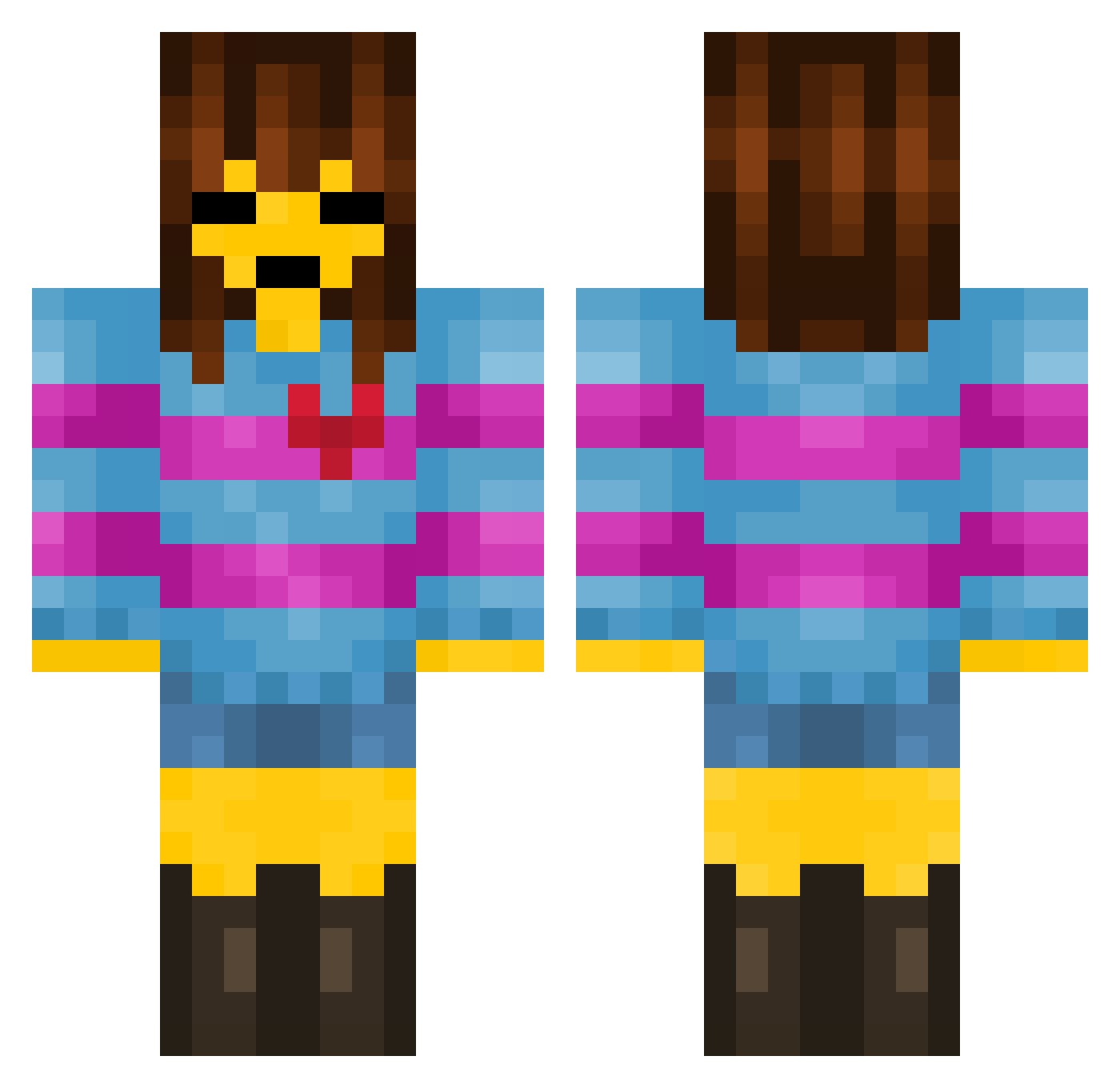 dvzzzzz Minecraft skin, front and back view