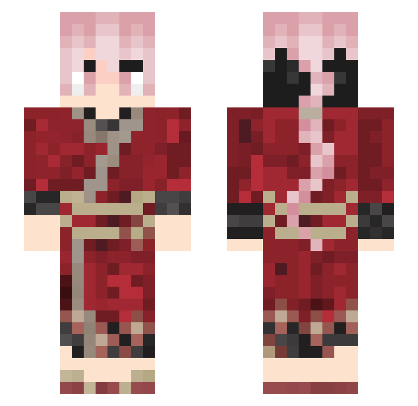 Toto02_ Minecraft skin, front and back view