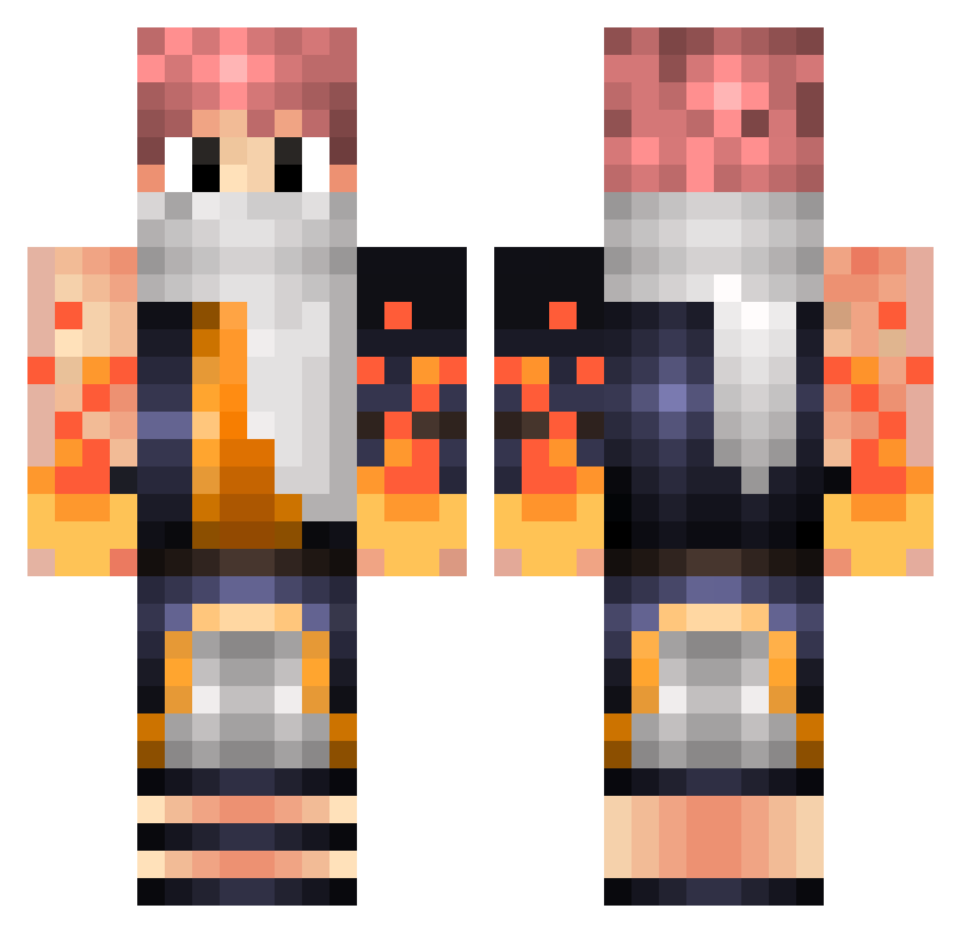 DemonCrest Minecraft skin, front and back view