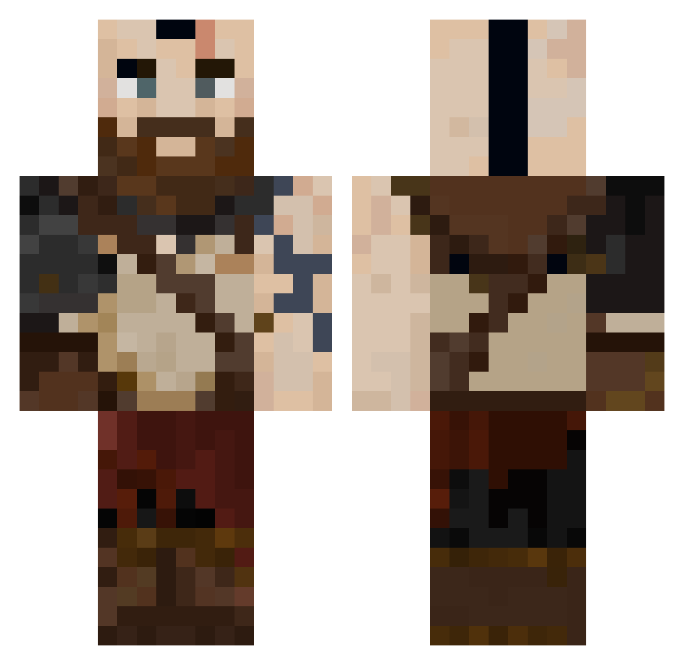 R1nTi Minecraft skin, front and back view