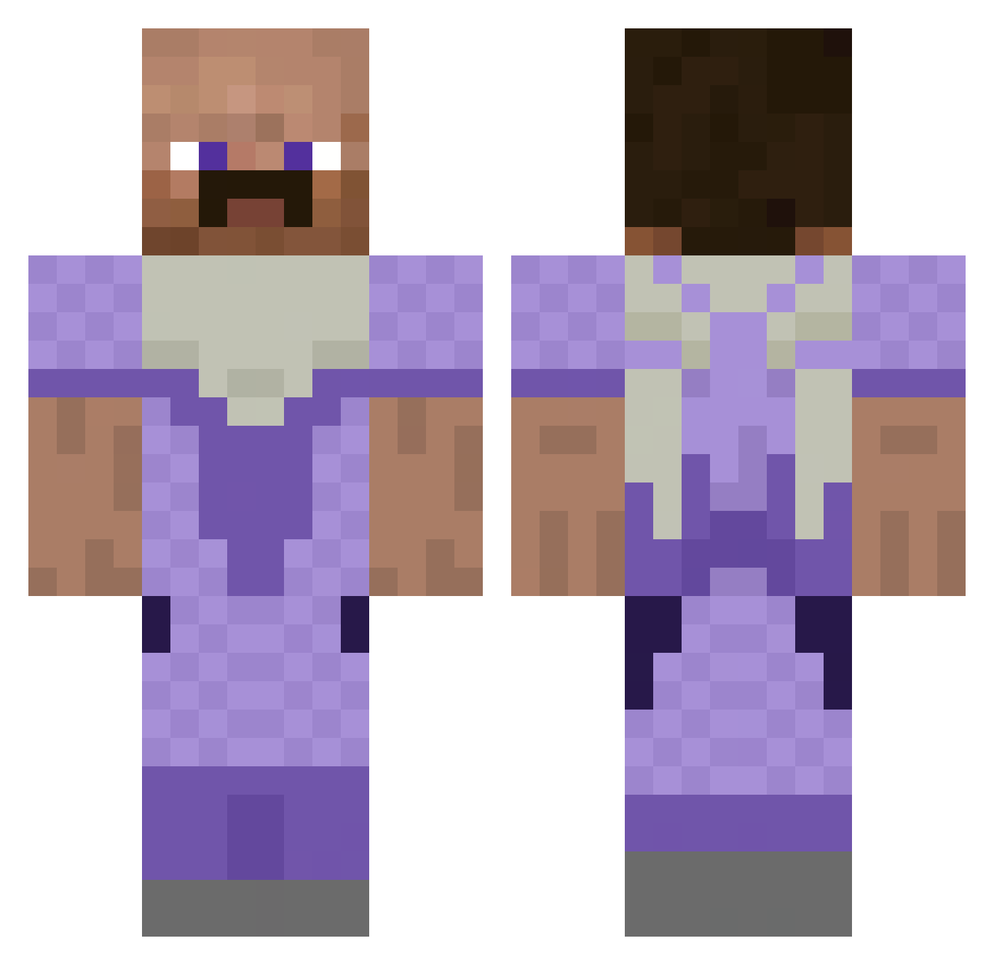 ViinaN Minecraft skin, front and back view