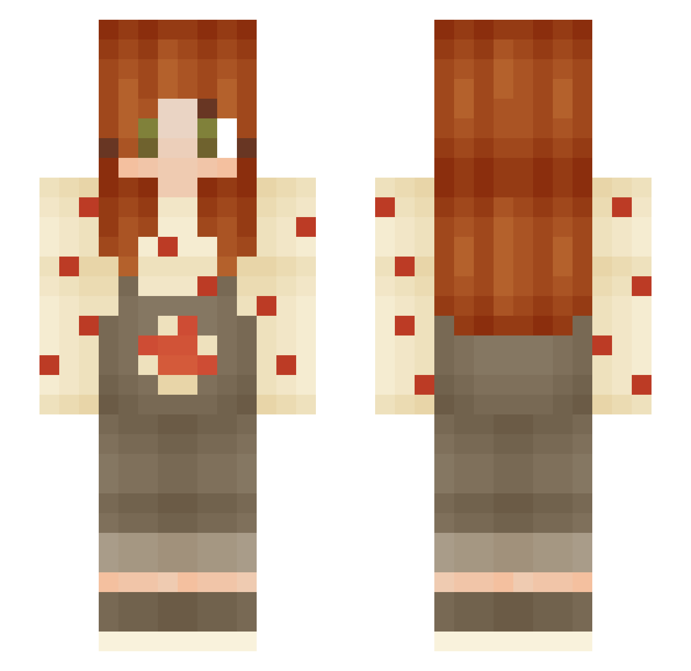 OrgeRex Minecraft skin, front and back view