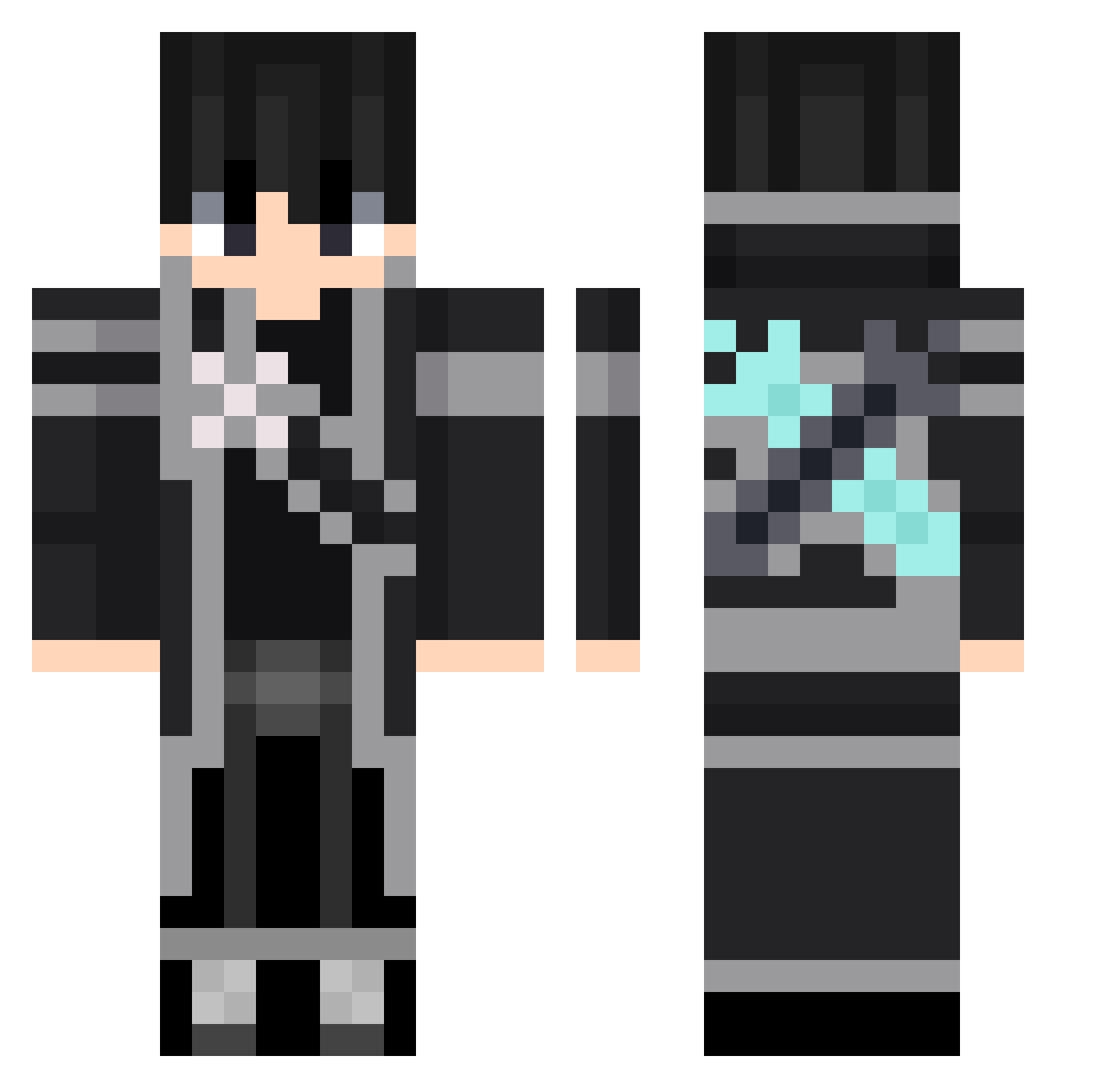 thickdogs Minecraft skin, front and back view