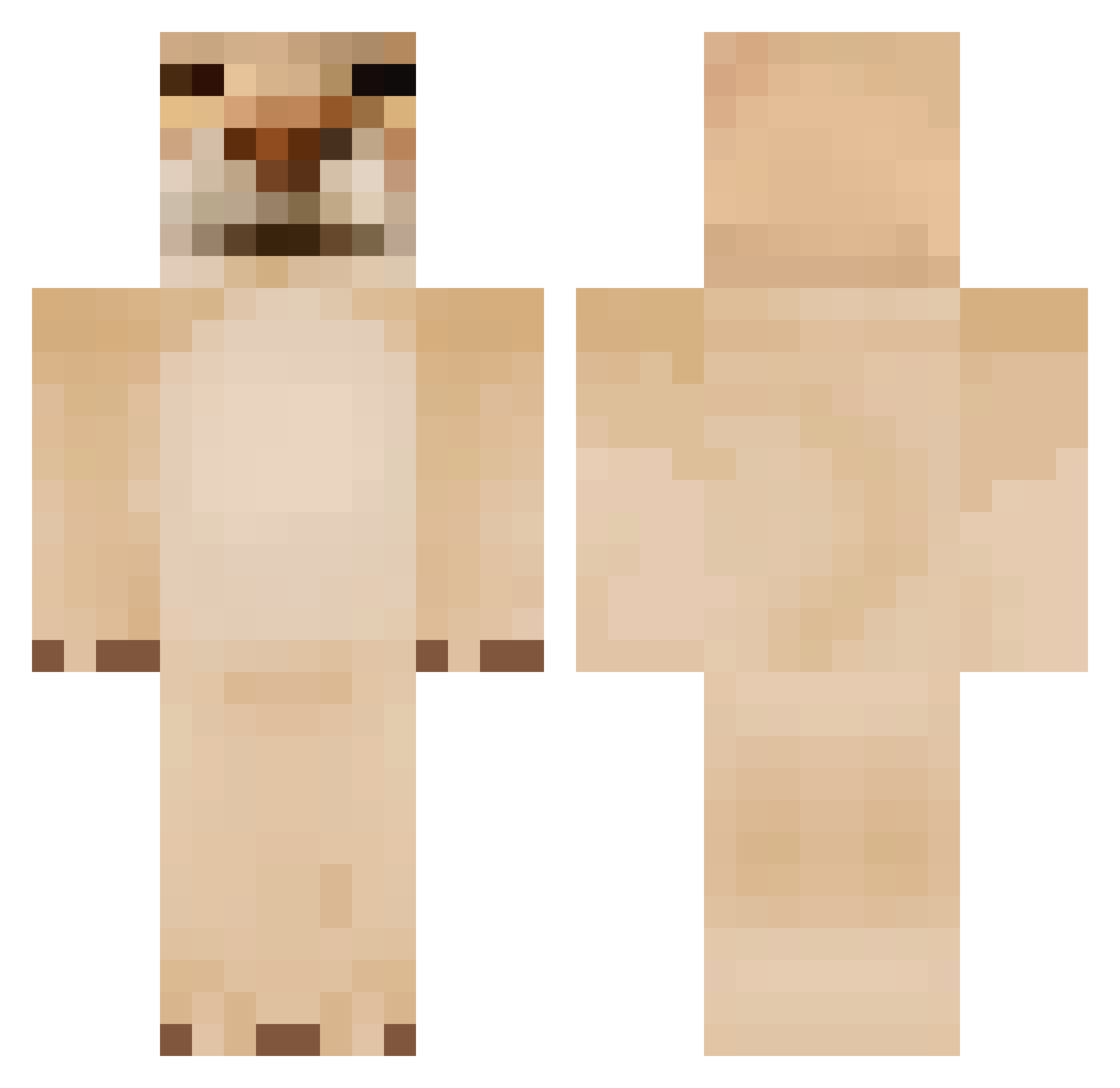LukBirk357 Minecraft skin, front and back view