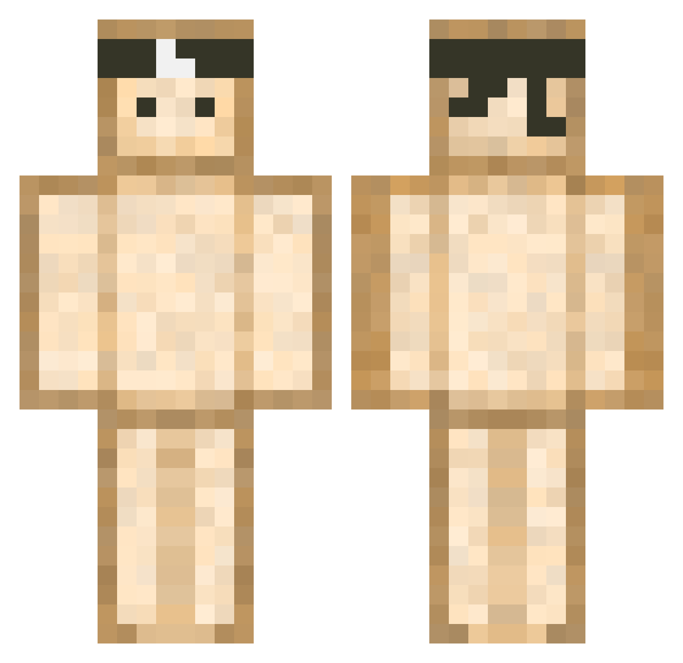 BreadFactory Minecraft skin, front and back view