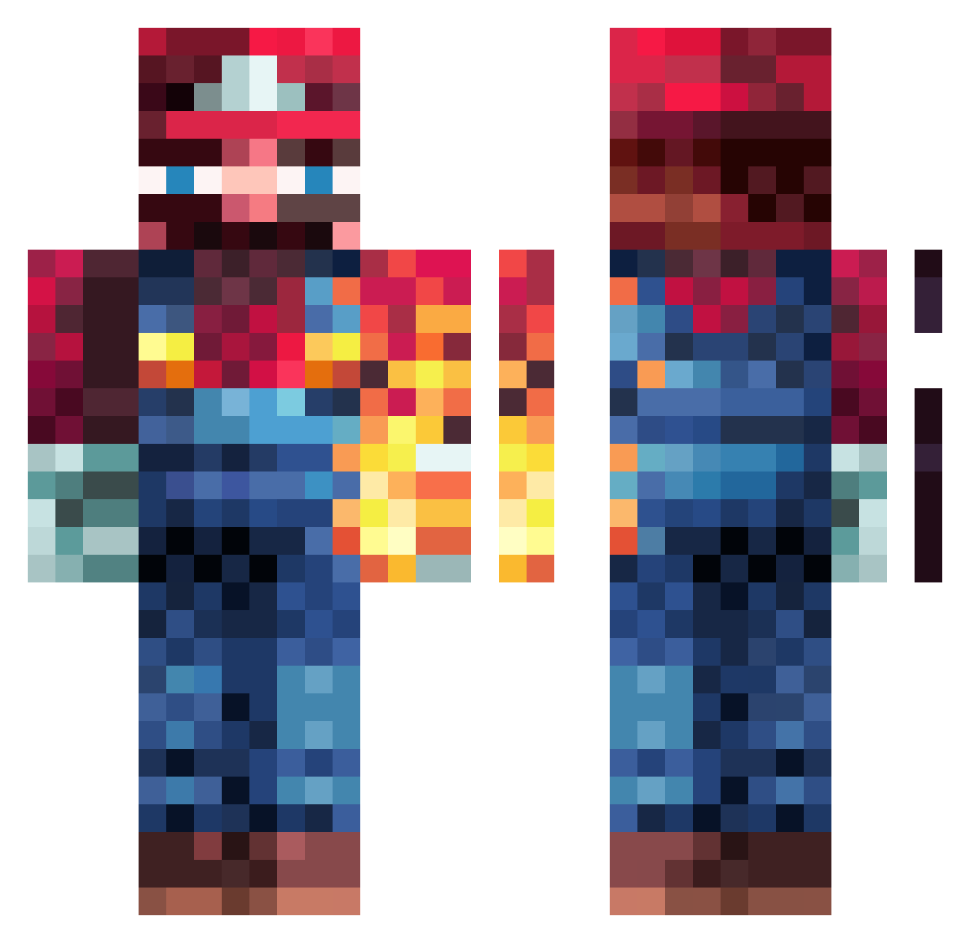 Senn1357 Minecraft skin, front and back view