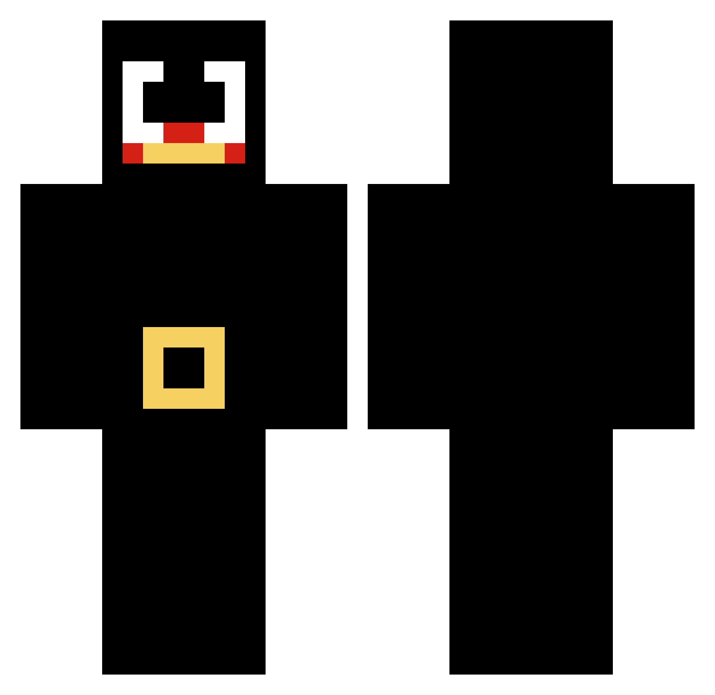 chikimz Minecraft skin, front and back view
