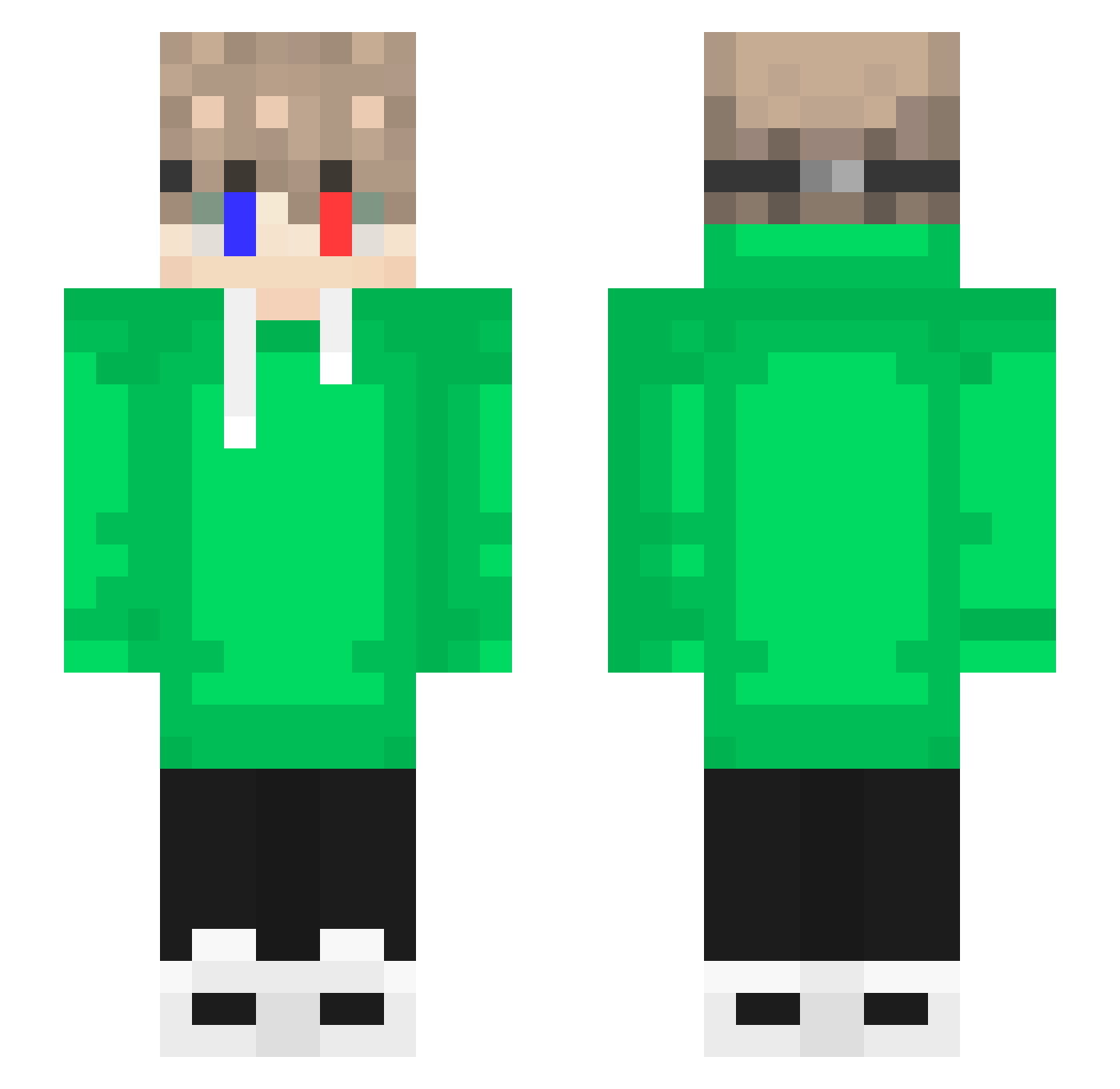 spuffy_222222222 Minecraft skin, front and back view