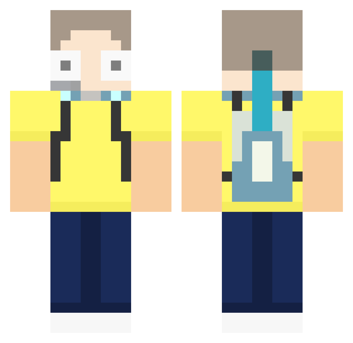 Piatek55 Minecraft skin, front and back view