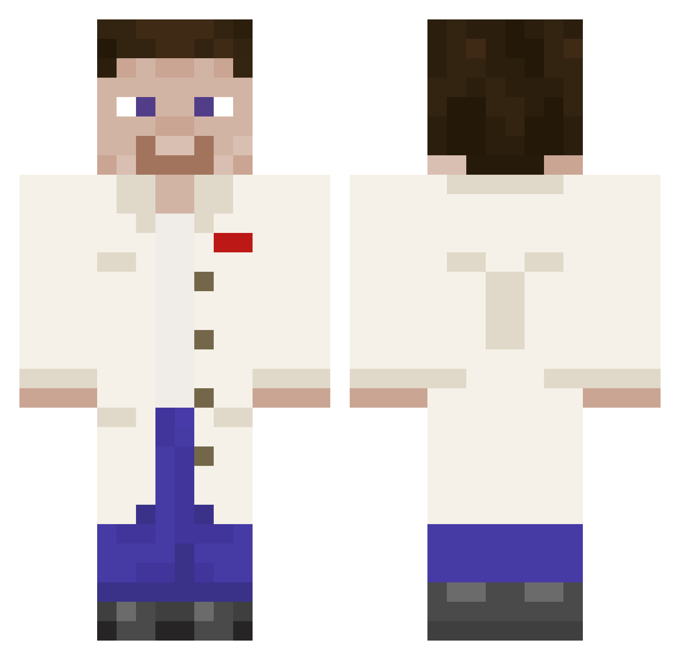 TheSunspot Minecraft skin, front and back view