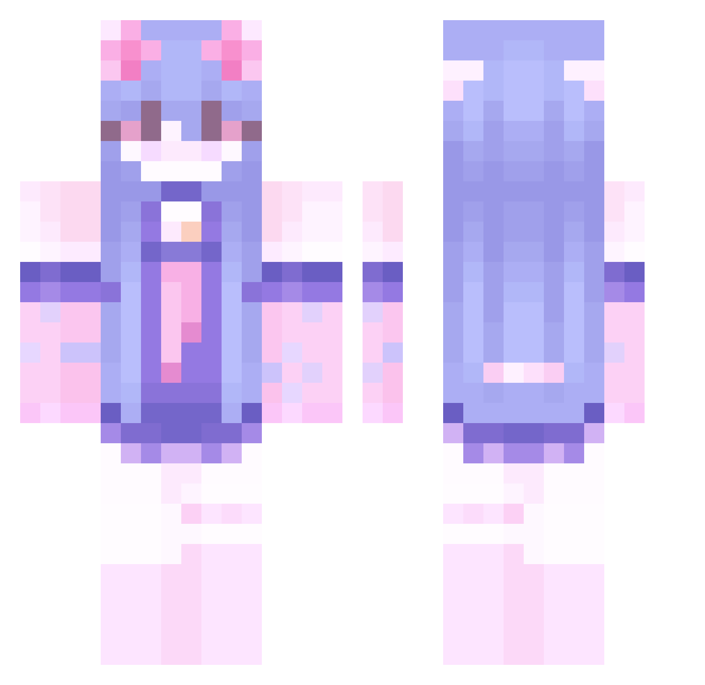 NothingGhiro Minecraft skin, front and back view