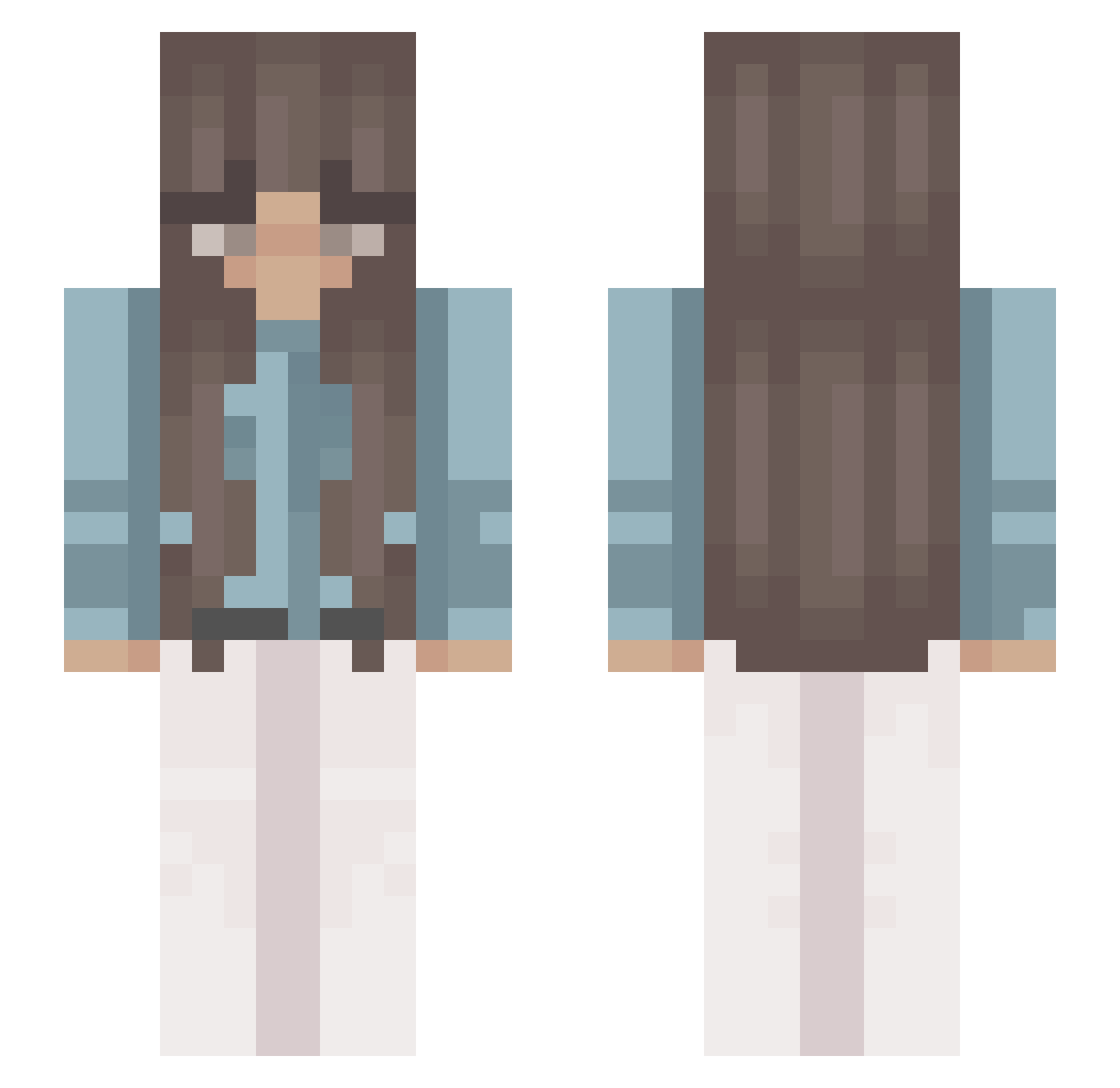 TheFabulousElle Minecraft skin, front and back view