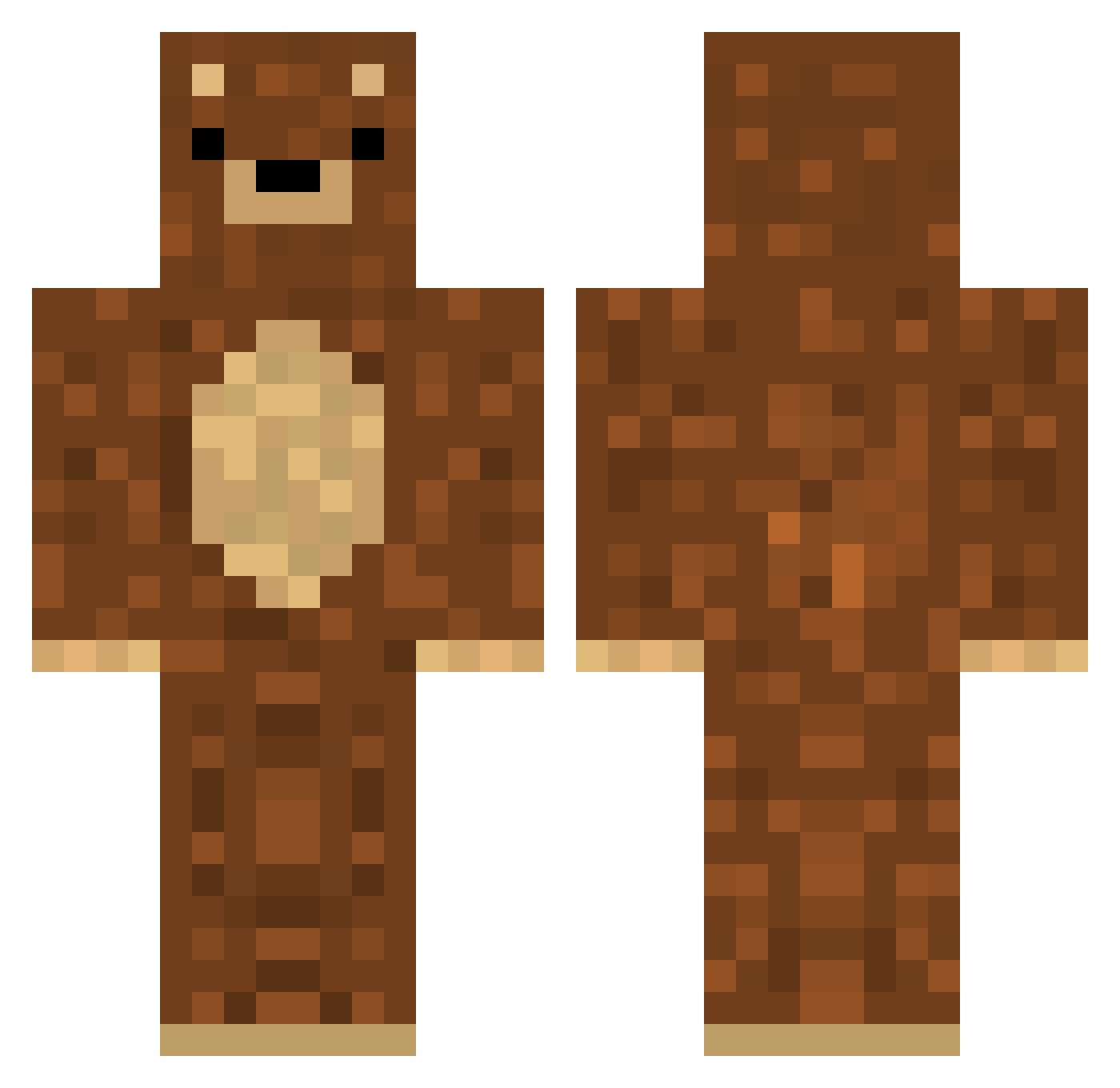 Amabel Minecraft skin, front and back view