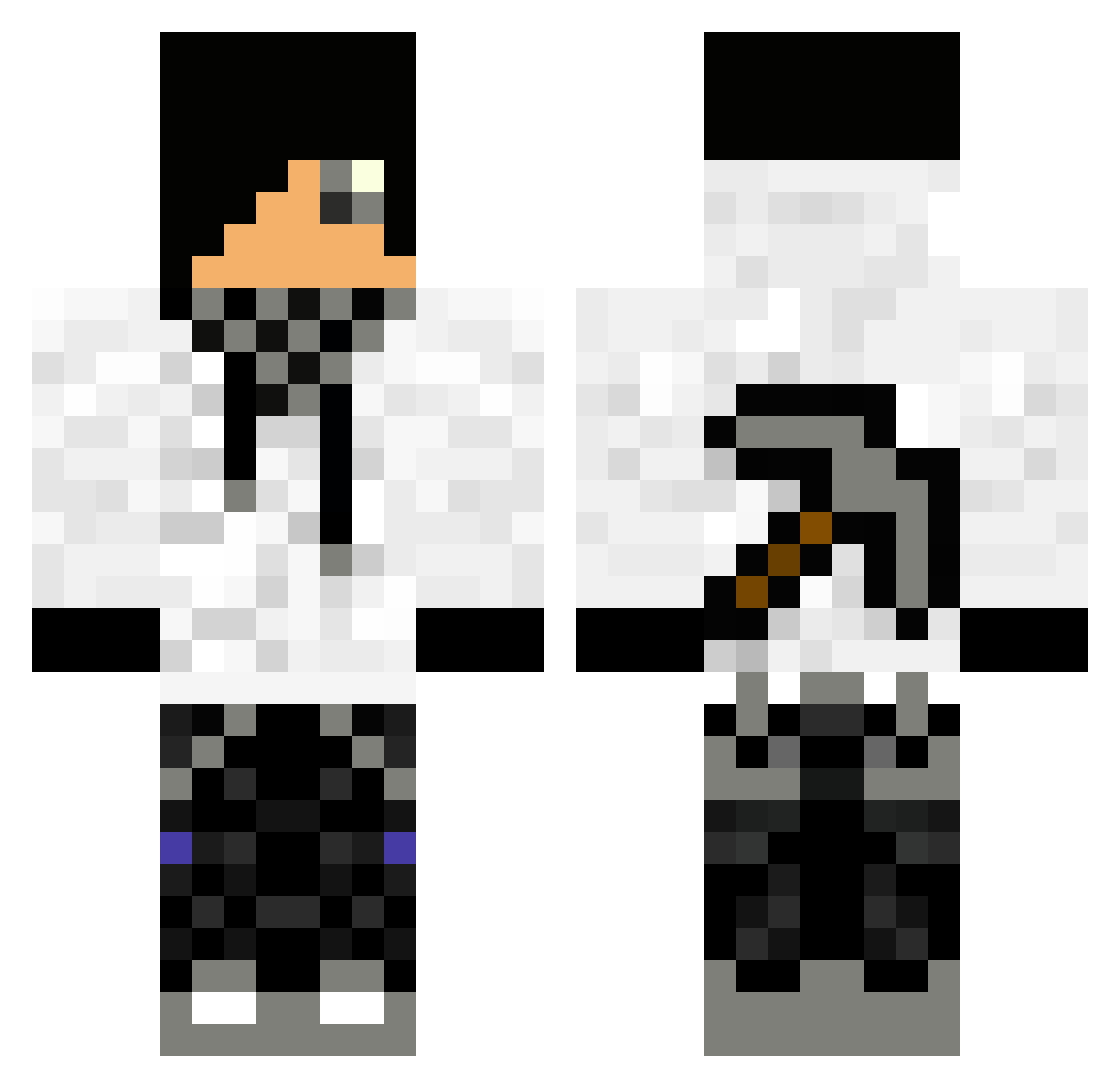 yiiman Minecraft skin, front and back view