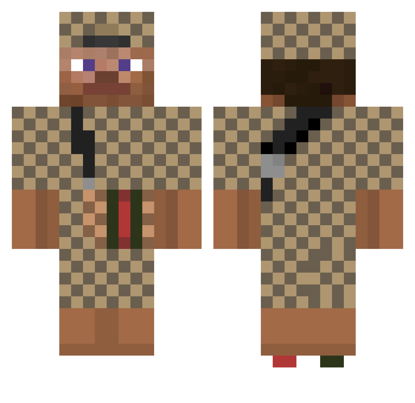 rayzery Minecraft skin, front and back view