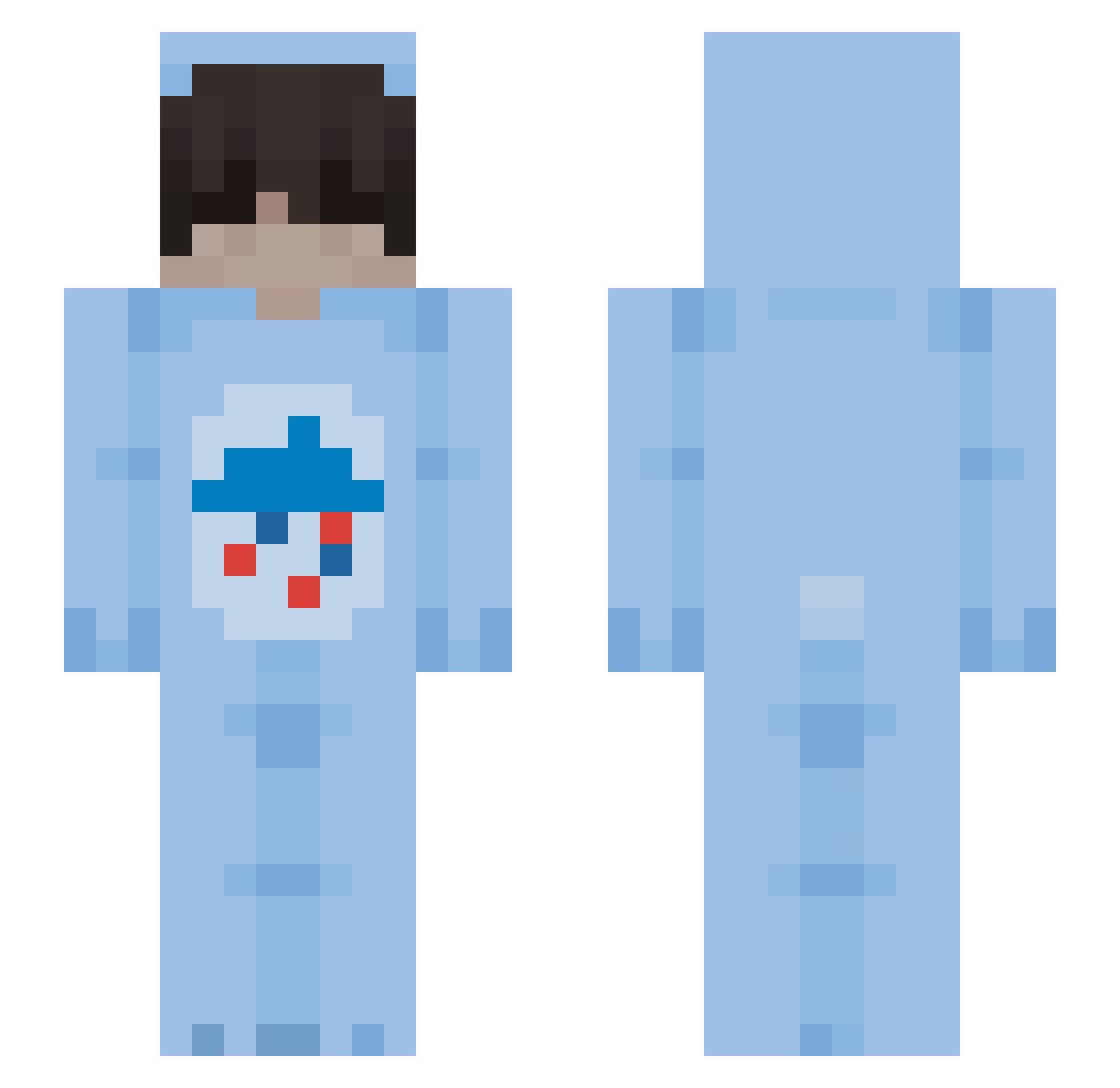 slickexe Minecraft skin, front and back view
