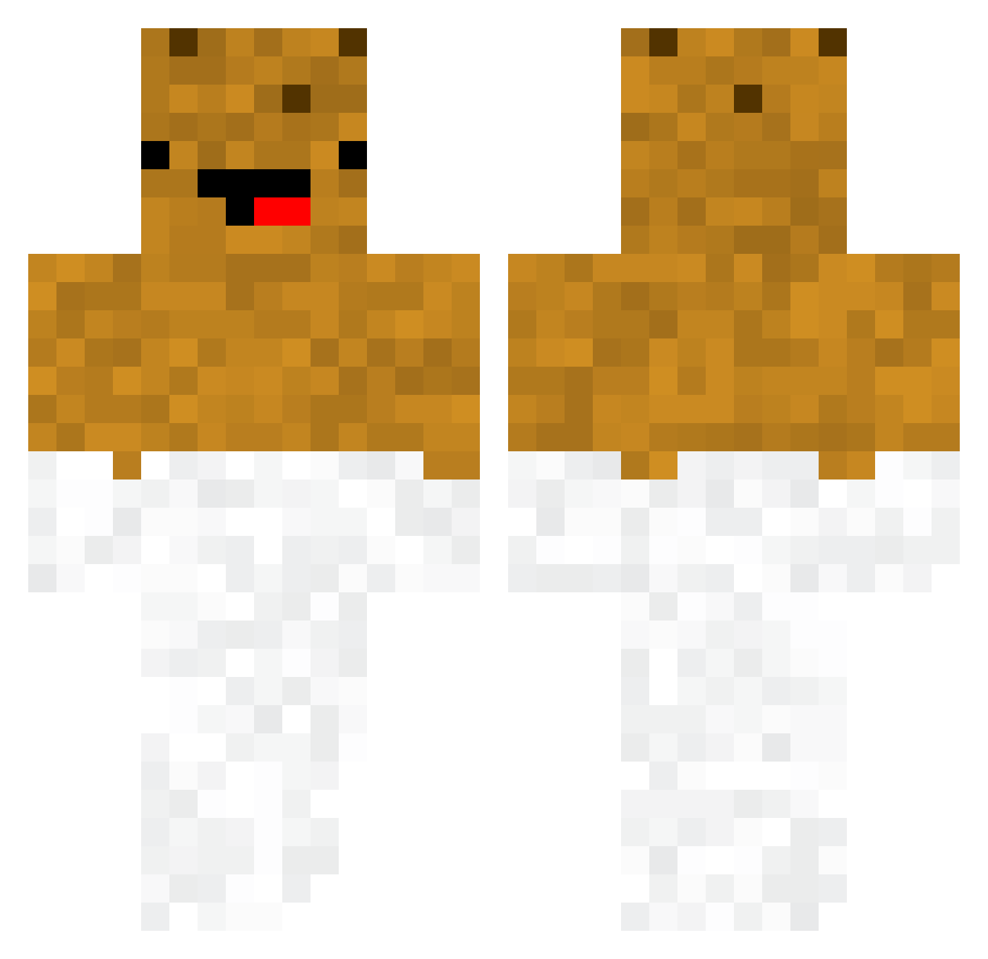 MuffinDNB Minecraft skin, front and back view